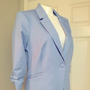 Jules Leopold Brand Birds Egg Blue Jacket with 3/4 sleeves